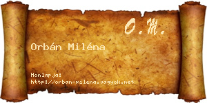 Orbán Miléna névjegykártya