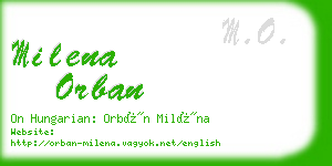milena orban business card